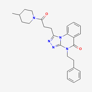 1-[3-(4-Methylpiperidin-1-yl)-3-oxopropyl]-4-(2-phenylethyl)-[1,2,4]triazolo[4,3-a]quinazolin-5-one