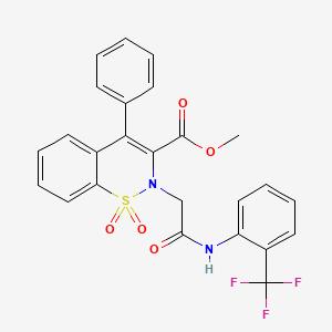 methyl 2-(2-oxo-2-{[2-(trifluoromethyl)phenyl]amino}ethyl)-4-phenyl-2H-1,2-benzothiazine-3-carboxylate 1,1-dioxide