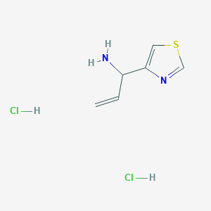 molecular formula C6H10Cl2N2S B2972809 1-(1,3-Thiazol-4-yl)prop-2-en-1-amine dihydrochloride CAS No. 2138085-30-8
