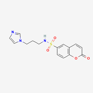 molecular formula C15H15N3O4S B2972811 N-(3-(1H-imidazol-1-yl)propyl)-2-oxo-2H-chromene-6-sulfonamide CAS No. 942864-37-1