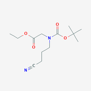 molecular formula C13H22N2O4 B2972812 Ethyl 2-(tert-butoxycarbonyl(3-cyanopropyl)amino)acetate CAS No. 398491-57-1