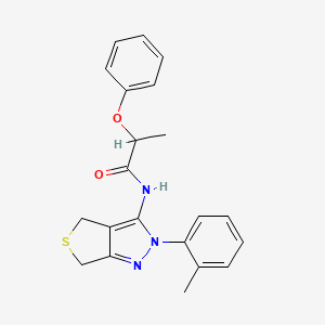 molecular formula C21H21N3O2S B2972845 N-[2-(2-methylphenyl)-2H,4H,6H-thieno[3,4-c]pyrazol-3-yl]-2-phenoxypropanamide CAS No. 450340-25-7