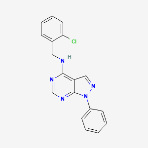 molecular formula C18H14ClN5 B2972889 N-(2-chlorobenzyl)-1-phenyl-1H-pyrazolo[3,4-d]pyrimidin-4-amine CAS No. 393820-06-9