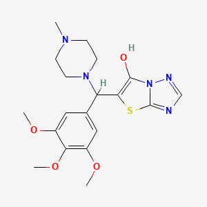 molecular formula C19H25N5O4S B2972899 5-((4-Methylpiperazin-1-yl)(3,4,5-trimethoxyphenyl)methyl)thiazolo[3,2-b][1,2,4]triazol-6-ol CAS No. 868220-62-6