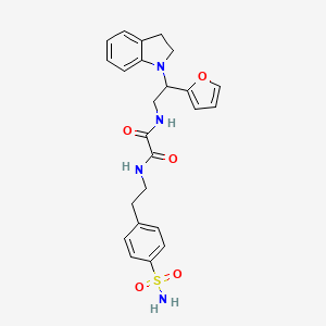molecular formula C24H26N4O5S B2972908 N1-(2-(furan-2-yl)-2-(indolin-1-yl)ethyl)-N2-(4-sulfamoylphenethyl)oxalamide CAS No. 898416-52-9