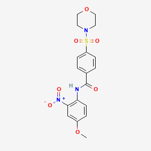 molecular formula C18H19N3O7S B2972910 N-(4-methoxy-2-nitrophenyl)-4-(morpholinosulfonyl)benzamide CAS No. 313404-96-5