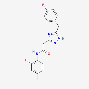 molecular formula C18H16F2N4O B2972934 N-(2-fluoro-4-methylphenyl)-2-{3-[(4-fluorophenyl)methyl]-1H-1,2,4-triazol-5-yl}acetamide CAS No. 1251630-43-9