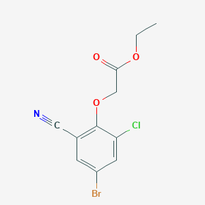 molecular formula C11H9BrClNO3 B2972936 Ethyl 2-(4-bromo-2-chloro-6-cyanophenoxy)acetate CAS No. 1956356-17-4