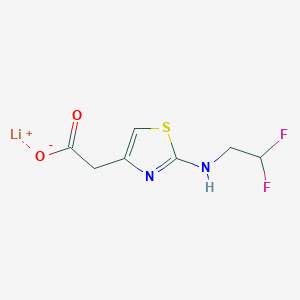 molecular formula C7H7F2LiN2O2S B2972943 Lithium(1+) ion 2-{2-[(2,2-difluoroethyl)amino]-1,3-thiazol-4-yl}acetate CAS No. 2089256-01-7