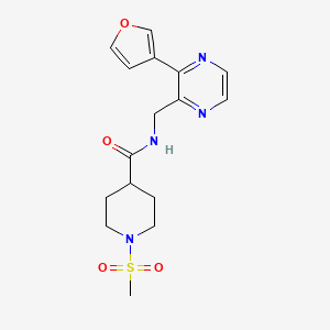 molecular formula C16H20N4O4S B2972944 N-((3-(furan-3-yl)pyrazin-2-yl)methyl)-1-(methylsulfonyl)piperidine-4-carboxamide CAS No. 2034611-86-2
