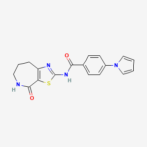 B2972954 N-(4-oxo-5,6,7,8-tetrahydro-4H-thiazolo[5,4-c]azepin-2-yl)-4-(1H-pyrrol-1-yl)benzamide CAS No. 1797188-13-6