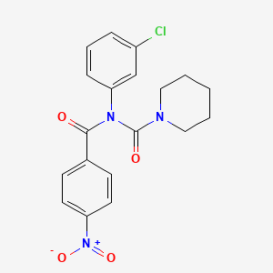 molecular formula C19H18ClN3O4 B2972960 N-(3-chlorophenyl)-4-nitro-N-(piperidine-1-carbonyl)benzamide CAS No. 899951-29-2
