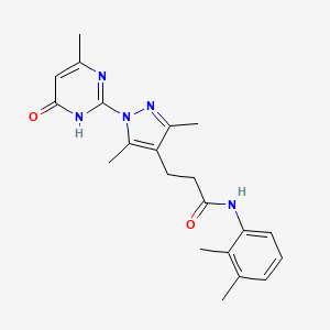 3-(3,5-dimethyl-1-(4-methyl-6-oxo-1,6-dihydropyrimidin-2-yl)-1H-pyrazol-4-yl)-N-(2,3-dimethylphenyl)propanamide