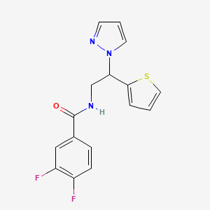 molecular formula C16H13F2N3OS B2972971 3,4-difluoro-N-[2-(1H-pyrazol-1-yl)-2-(thiophen-2-yl)ethyl]benzamide CAS No. 2034269-42-4