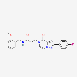 molecular formula C24H23FN4O3 B2973001 N-(2-ethoxybenzyl)-3-[2-(4-fluorophenyl)-4-oxopyrazolo[1,5-a]pyrazin-5(4H)-yl]propanamide CAS No. 1326877-07-9