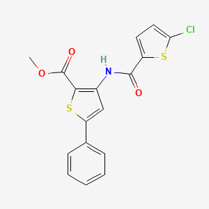 molecular formula C17H12ClNO3S2 B2973003 Methyl 3-(5-chlorothiophene-2-carboxamido)-5-phenylthiophene-2-carboxylate CAS No. 477538-22-0