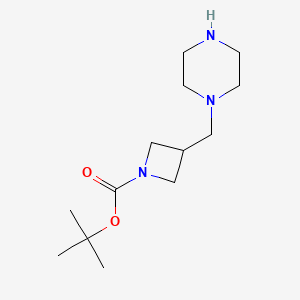 molecular formula C13H25N3O2 B2973004 tert-butyl 3-[(piperazin-1-yl)methyl]azetidine-1-carboxylate CAS No. 1823977-00-9