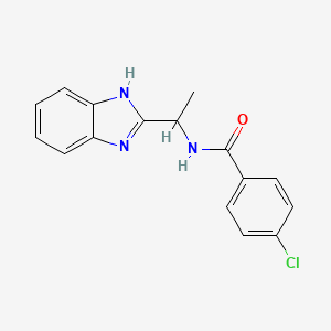 molecular formula C16H14ClN3O B2973027 N-[1-(1H-1,3-benzodiazol-2-yl)ethyl]-4-chlorobenzamide CAS No. 338410-54-1