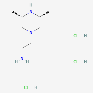 molecular formula C8H22Cl3N3 B2973050 2-[(3R,5S)-3,5-dimethylpiperazin-1-yl]ethan-1-amine trihydrochloride CAS No. 2171207-01-3
