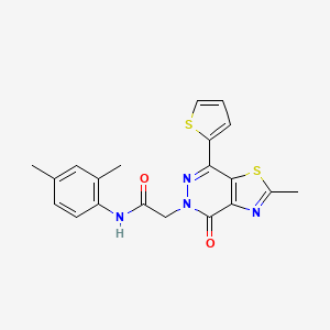 molecular formula C20H18N4O2S2 B2973056 N-(2,4-dimethylphenyl)-2-(2-methyl-4-oxo-7-(thiophen-2-yl)thiazolo[4,5-d]pyridazin-5(4H)-yl)acetamide CAS No. 941968-89-4