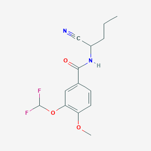 molecular formula C14H16F2N2O3 B2973075 N-(1-cyanobutyl)-3-(difluoromethoxy)-4-methoxybenzamide CAS No. 1311752-78-9