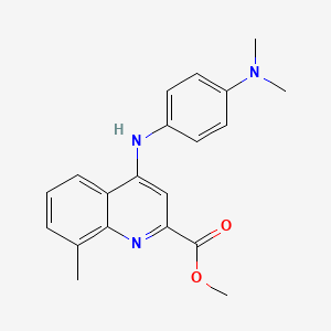 molecular formula C20H21N3O2 B2973080 Methyl 4-{[4-(dimethylamino)phenyl]amino}-8-methylquinoline-2-carboxylate CAS No. 1207050-21-2