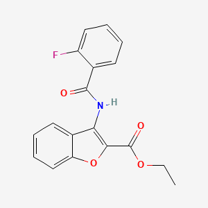 molecular formula C18H14FNO4 B2973085 Ethyl 3-(2-fluorobenzamido)benzofuran-2-carboxylate CAS No. 847405-83-8