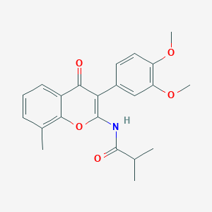 molecular formula C22H23NO5 B2973102 N-[3-(3,4-dimethoxyphenyl)-8-methyl-4-oxo-4H-chromen-2-yl]-2-methylpropanamide CAS No. 879477-43-7