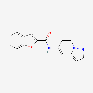 molecular formula C16H11N3O2 B2973108 N-(pyrazolo[1,5-a]pyridin-5-yl)benzofuran-2-carboxamide CAS No. 2034586-35-9