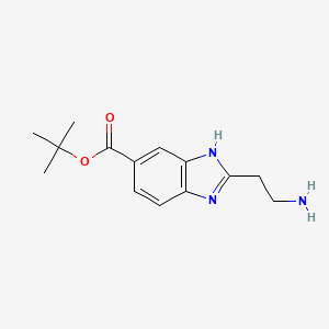 molecular formula C14H19N3O2 B2973109 Tert-butyl 2-(2-aminoethyl)-3H-benzimidazole-5-carboxylate CAS No. 2287309-90-2