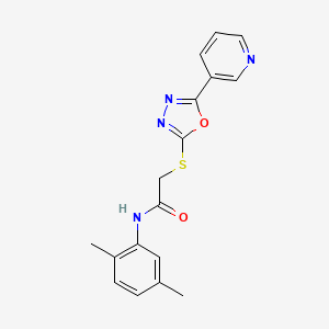 molecular formula C17H16N4O2S B2973123 N-(2,5-dimethylphenyl)-2-((5-(pyridin-3-yl)-1,3,4-oxadiazol-2-yl)thio)acetamide CAS No. 538337-05-2