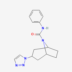 molecular formula C16H19N5O B2973124 N-phenyl-3-(1H-1,2,3-triazol-1-yl)-8-azabicyclo[3.2.1]octane-8-carboxamide CAS No. 2320574-07-8