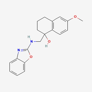 molecular formula C19H20N2O3 B2973128 1-{[(1,3-Benzoxazol-2-yl)amino]methyl}-6-methoxy-1,2,3,4-tetrahydronaphthalen-1-ol CAS No. 2379996-72-0