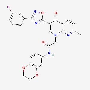 N-(3-phenylpropyl)-3-(2-propyl-1H-benzimidazol-5-yl)propanamide