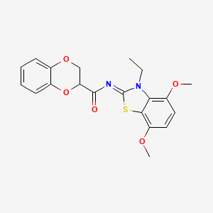 (Z)-N-(3-ethyl-4,7-dimethoxybenzo[d]thiazol-2(3H)-ylidene)-2,3-dihydrobenzo[b][1,4]dioxine-2-carboxamide