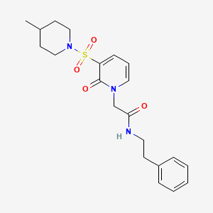 2-(3-((4-methylpiperidin-1-yl)sulfonyl)-2-oxopyridin-1(2H)-yl)-N-phenethylacetamide