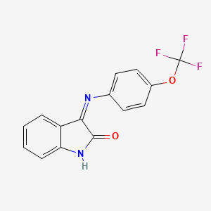 molecular formula C15H9F3N2O2 B2973164 3-((4-(Trifluoromethoxy)phenyl)imino)indolin-2-one CAS No. 390788-33-7