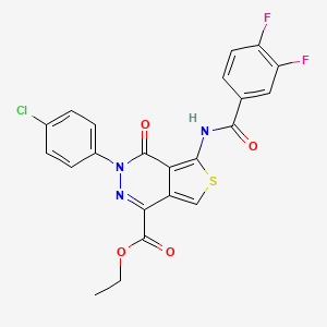 molecular formula C22H14ClF2N3O4S B2973166 Ethyl 3-(4-chlorophenyl)-5-(3,4-difluorobenzamido)-4-oxo-3,4-dihydrothieno[3,4-d]pyridazine-1-carboxylate CAS No. 851950-49-7