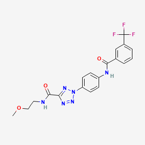 N-(2-methoxyethyl)-2-(4-(3-(trifluoromethyl)benzamido)phenyl)-2H-tetrazole-5-carboxamide