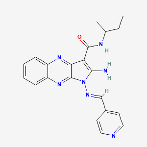 (E)-2-amino-N-(sec-butyl)-1-((pyridin-4-ylmethylene)amino)-1H-pyrrolo[2,3-b]quinoxaline-3-carboxamide