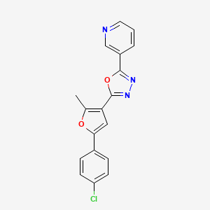 2-(5-(4-Chlorophenyl)-2-methylfuran-3-yl)-5-(pyridin-3-yl)-1,3,4-oxadiazole