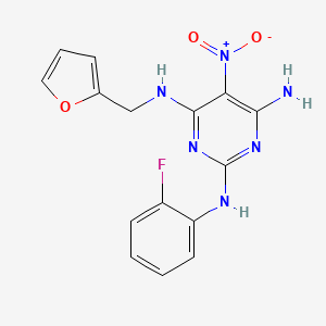 N2-(2-fluorophenyl)-N4-[(furan-2-yl)methyl]-5-nitropyrimidine-2,4,6-triamine