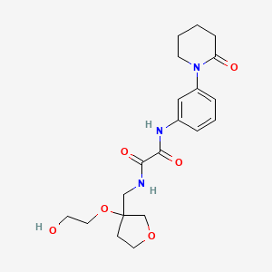 molecular formula C20H27N3O6 B2973228 N-{[3-(2-hydroxyethoxy)oxolan-3-yl]methyl}-N'-[3-(2-oxopiperidin-1-yl)phenyl]ethanediamide CAS No. 2320536-09-0