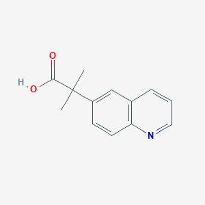 molecular formula C13H13NO2 B2973234 2-Methyl-2-(quinolin-6-YL)propanoic acid CAS No. 1022283-51-7