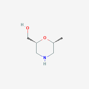 molecular formula C6H13NO2 B2973243 ((2R,6R)-6-Methylmorpholin-2-yl)methanol CAS No. 1700609-17-1