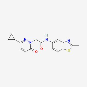 molecular formula C17H16N4O2S B2973256 2-(3-cyclopropyl-6-oxopyridazin-1(6H)-yl)-N-(2-methylbenzo[d]thiazol-5-yl)acetamide CAS No. 2034367-30-9