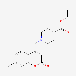 Ethyl 1-[(7-methyl-2-oxochromen-4-yl)methyl]piperidine-4-carboxylate