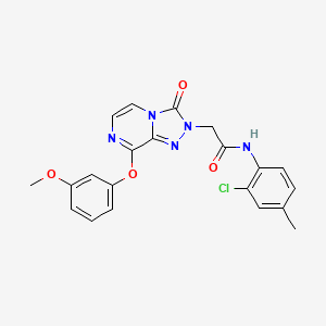 molecular formula C21H18ClN5O4 B2973259 N-(2-chloro-4-methylphenyl)-2-[8-(3-methoxyphenoxy)-3-oxo-2H,3H-[1,2,4]triazolo[4,3-a]pyrazin-2-yl]acetamide CAS No. 1251633-78-9