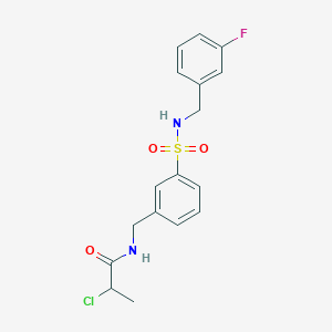 2-Chloro-N-[[3-[(3-fluorophenyl)methylsulfamoyl]phenyl]methyl]propanamide