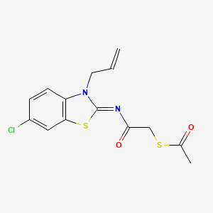 (Z)-S-(2-((3-allyl-6-chlorobenzo[d]thiazol-2(3H)-ylidene)amino)-2-oxoethyl) ethanethioate